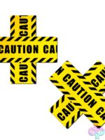 Pastease Plus X Crossed Caution Tape Nipple Pasties - Image 2