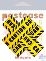 Pastease Plus X Crossed Caution Tape Nipple Pasties - Image 3