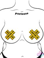 Pastease Plus X Crossed Caution Tape Nipple Pasties - Image 4
