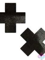 Pastease Plus X Liquid Black Cross Nipple Pasties - Image 2