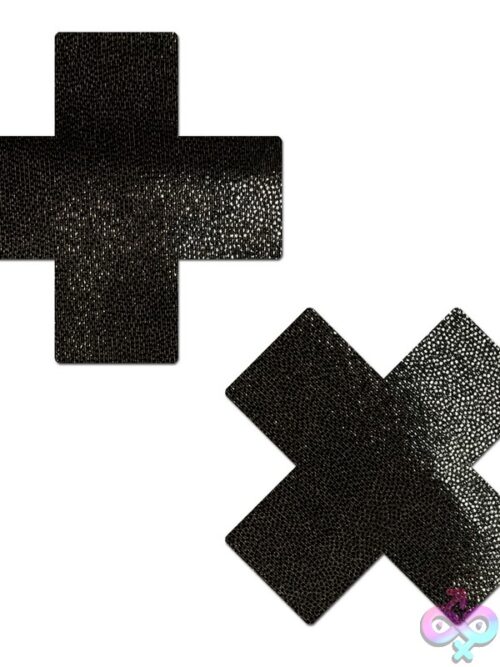 Pastease Plus X Liquid Black Cross Nipple Pasties - Image 2