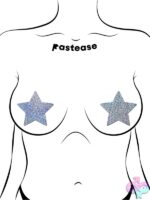 Glitter Star Nipple Pasties silver star shape by Pastease