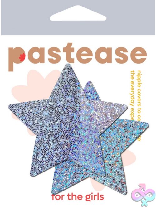 Pastease Star Silver Glitter Stars Nipple Pasties - Image 3