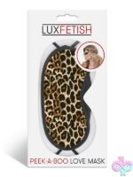 Adjustable velvet-lined leopard print love mask blindfold by Lux Fetish