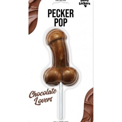 Chocolate-flavored novelty shaped candy pop in brown by Hott Products