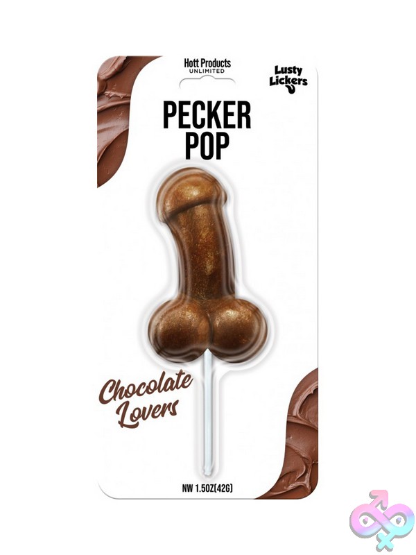 Discreet-Toys-Penis-Pop-Chocoalte-Lovers-Nu-Hp-3527 Chocolate-Flavored Novelty Shaped Candy Pop In Brown By Hott Products