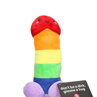 12-inch plush penis stuffy in soft polyester fabric, shown in available colors