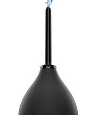 Ergoflo Impulse Compact Anal Douche by Perfect Fit — black handheld bulb douche