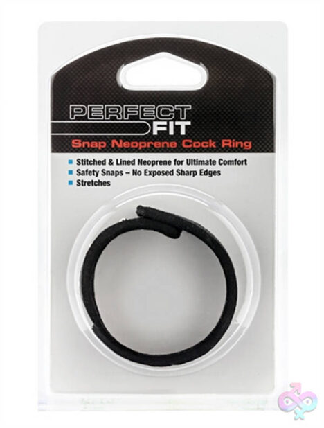 Perfect Fit Sex Toys - Snap Neoprene Cockring - Black