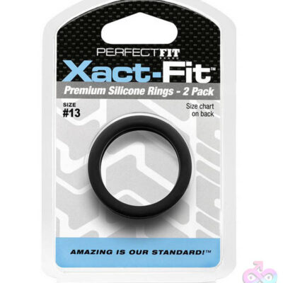Xact Fit Ring 2 Pack 13 black silicone cock ring by Perfect Fit