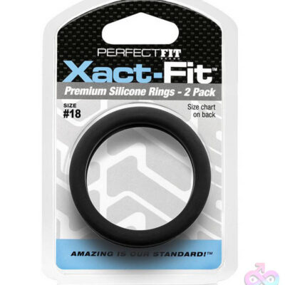 xact fit ring 2 pack 18 black silicone cock ring by Perfect Fit