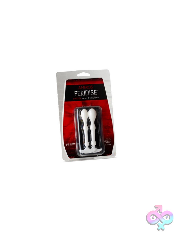 Discreet-Toys-Peridise-Butt-Plugs-Set-Of-2-Wht-Nu-As-1973 Graduated White Beginner Anal Plug Set Of Two By Aneros Peridise