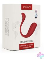 Red clitoral and g-spot vibrator with pulsating multi-speed functions by Svakom