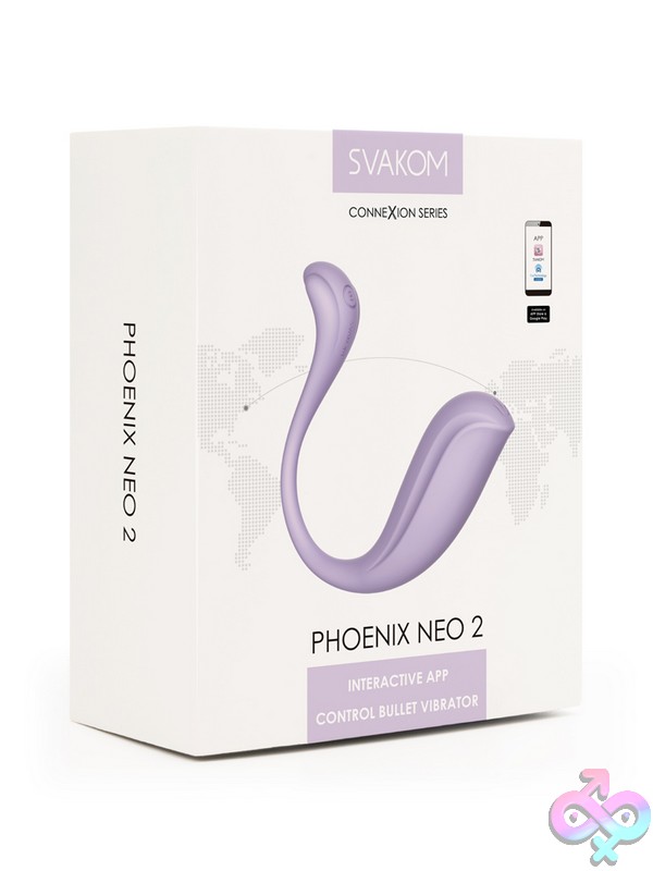 Discreet-Toys-Phoenix-Neo-2-Pastel-Lilac-Nu-Svk-S94P-Pl Svakom Phoenix Neo 2 App-Controlled G-Spot Vibrator In Pastel Lilac With Ridged Head By Svakom