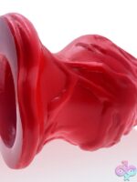 Oxballs Pighole Squeal FF large hollow anal plug in black and red platinum silicone