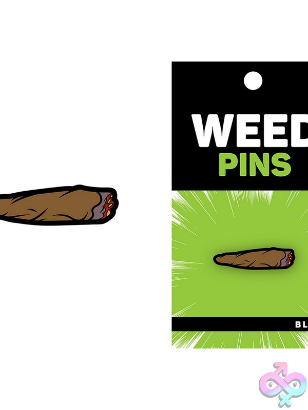 Discreet-Toys-Pin-Blunt-Nu-Epw-009 Brown Blunt-Shaped Lapel Pin Gag Gift By Wood Rocket