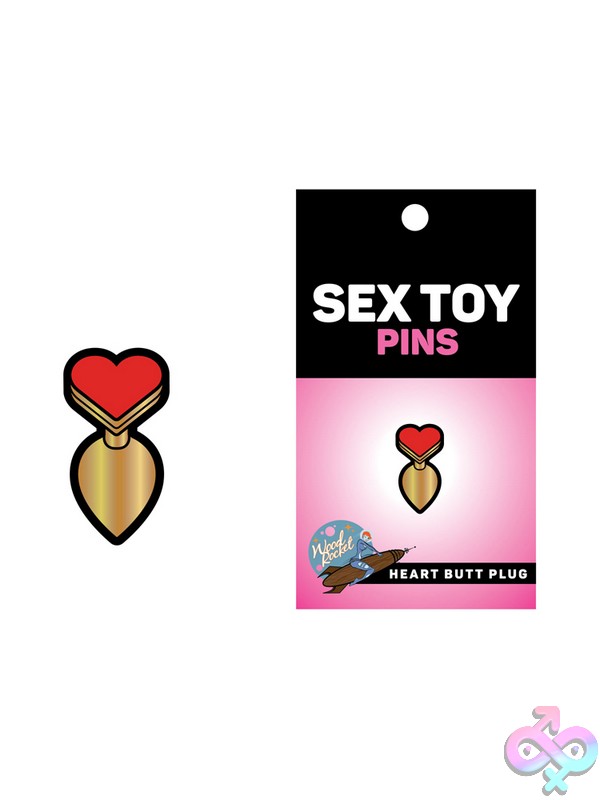 Discreet-Toys-Pin-Heart-Butt-Plug-Nu-Ept-020 Gold And Red Heart Novelty Enamel Pin By Wood Rocket