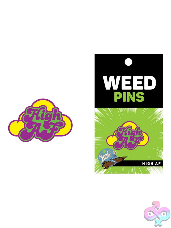 Discreet-Toys-Pin-High-Af-Nu-Epw-008 Purple Multi-Color Metal Enamel Pin High Af By Wood Rocket