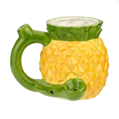 Pineapple Mug novelty ceramic smoking pipe by Fashioncraft — hand-painted 18 oz party favor