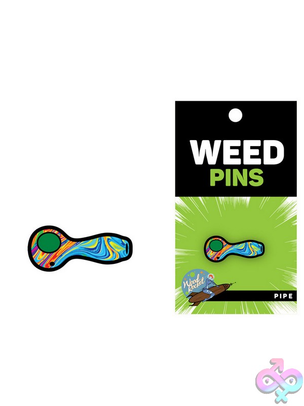 Discreet-Toys-Pipe-With-Swirled-Color-Fill-Pin-Nu-Epw-007 Swirled Multicolor Soft Enamel Pipe Lapel Pin By Wood Rocket