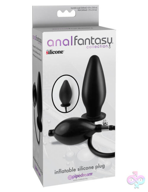 Pipedream Sex Toys - Anal Fantasy Collection Inflatable Silicone Plug - Black