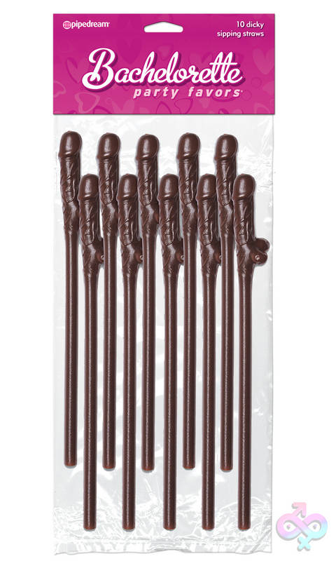 Bachelorette Party Favors 10 Dicky Sipping Straws Brown Pipedream Sex Toys - Bachelorette Party Favors 10 Dicky Sipping Straws Brown
