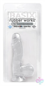 Pipedream Sex Toys - Basix Rubber Works - 6.5 Inch Dong With Suction Cup - Clear