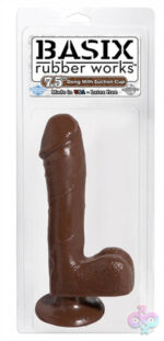 Pipedream Sex Toys - Basix Rubber Works - 7.5 Inch Dong With Suction Cup - Brown