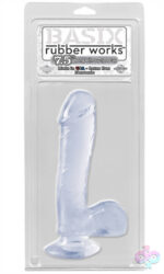 Pipedream Sex Toys - Basix Rubber Works - 7.5 Inch Dong With Suction Cup - Clear