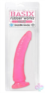 Pipedream Sex Toys - Basix Rubber Works - Slim 7 Inch With Suction Cup - Pink