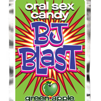 BJ Blast Green Apple fizzing oral sex candy by Pipedream — single-serve apple-flavored packet