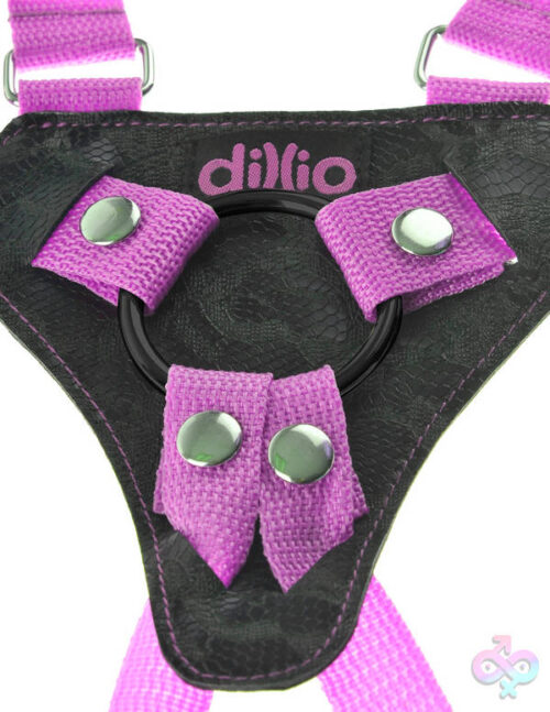 Pipedream Sex Toys - Dillio Pink - 7" Strap-on Suspender Harness Set