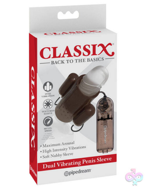 Pipedream Sex Toys - Dual Vibrating Penis Sleeve - Smoke