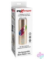 Rechargeable automatic rotating masturbator in beige with LED display by Pdx Brands