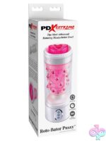 Roto-Bator rotating masturbator pink TPR sleeve with metal pleasure beads by Pdx Brands