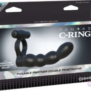 Pipedream Sex Toys - Fantasy C-Ringz Posable Partner Double Penetrator - Black
