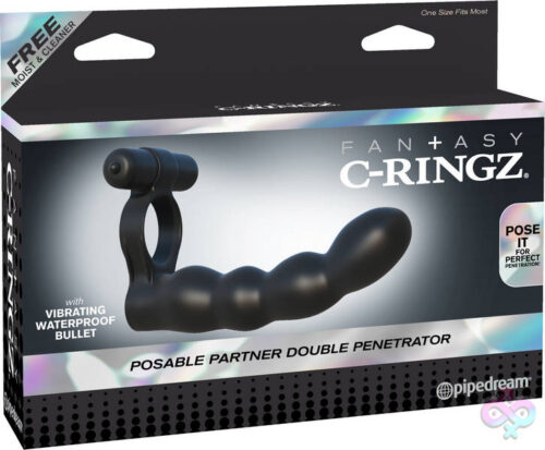 Pipedream Sex Toys - Fantasy C-Ringz Posable Partner Double Penetrator - Black