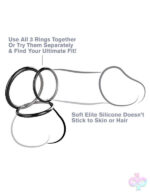 Pipedream Sex Toys - Fantasy C-Ringz Silicone Ring Stamina Set - Black