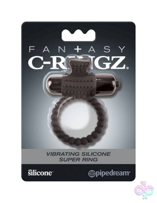 Pipedream Sex Toys - Fantasy C-Ringz Vibrating Silicone Super Ring  Black