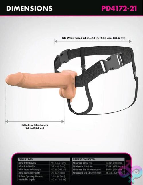Fantasy X-Tensions Elite 8&Quot; Vibrating Hollow Silicone Strap-On - Image 5