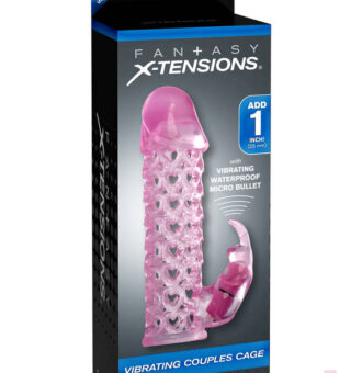 Pipedream Sex Toys - Fantasy X-Tensions Vibrating Couples Cage - Pink