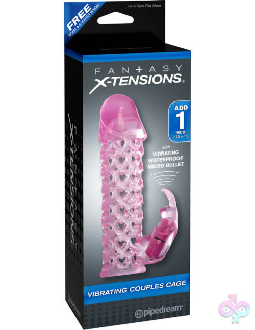 Pipedream Sex Toys - Fantasy X-Tensions Vibrating Couples Cage - Pink