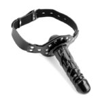 Fetish Fantasy Deluxe Ball Gag with Dildo by Pipedream in black leather harness