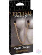Pipedream Sex Toys - Fetish Fantasy Gold Chain Nipple Clamps - Gold