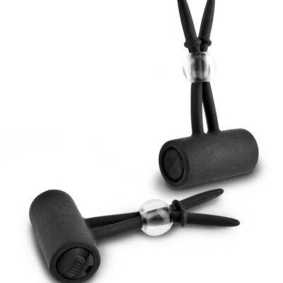 Fetish Fantasy Limited Edition Vibrating Silicone Nipple Lassos by Pipedream in black
