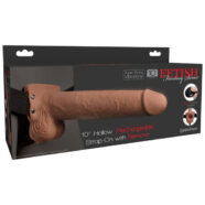 Pipedream Sex Toys - Fetish Fantasy Series 10" Hollow Rechargeable Strap-on With Remote - Tan