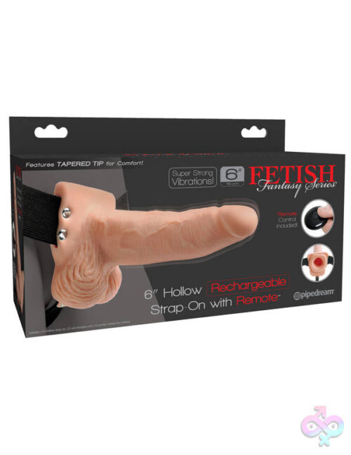 Pipedream Sex Toys - Fetish Fantasy Series 6" Hollow Rechargeable Strap-on With Remote - Flesh