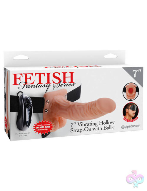 Pipedream Sex Toys - Fetish Fantasy Series 7-Inch Vibrating Hollow Strap-on With Balls - Flesh