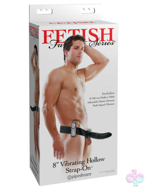 Pipedream Sex Toys - Fetish Fantasy Series 8-Inch Vibrating Hollow Strap-on - Black