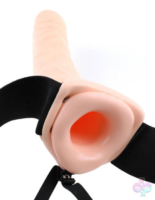 Pipedream Sex Toys - Fetish Fantasy Series 8-Inch Vibrating Hollow Strap-on - Flesh